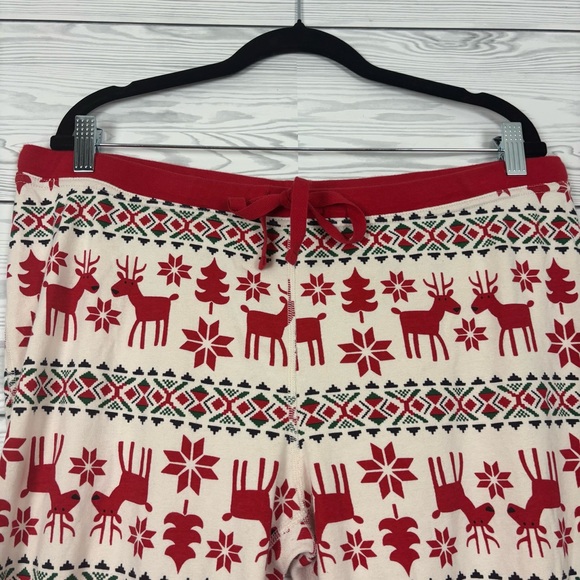 Hanna Andersson Holiday Christmas Long John Pajama Set Deer Size XXL Two Piece - Picture 9 of 13